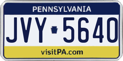 PA license plate JVY5640