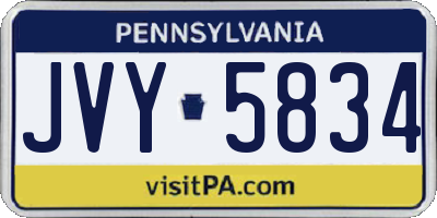 PA license plate JVY5834