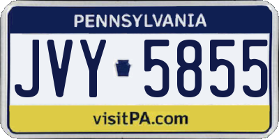 PA license plate JVY5855