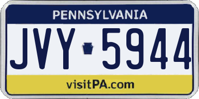 PA license plate JVY5944