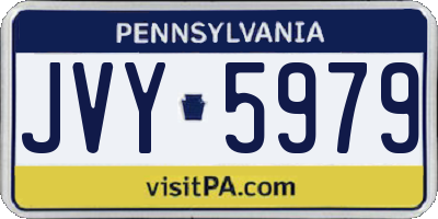 PA license plate JVY5979