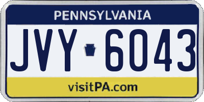 PA license plate JVY6043