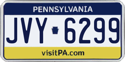 PA license plate JVY6299