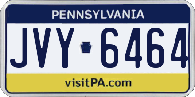 PA license plate JVY6464