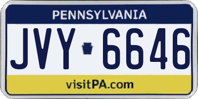 PA license plate JVY6646