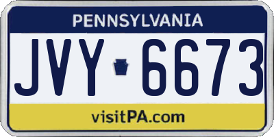 PA license plate JVY6673