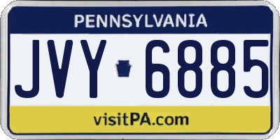 PA license plate JVY6885
