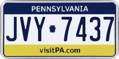 PA license plate JVY7437