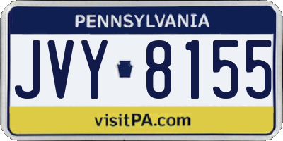 PA license plate JVY8155