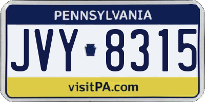 PA license plate JVY8315