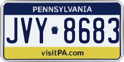 PA license plate JVY8683