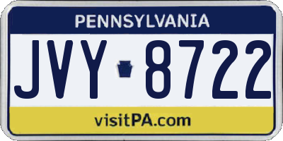 PA license plate JVY8722