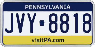 PA license plate JVY8818