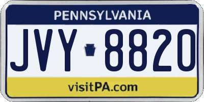 PA license plate JVY8820