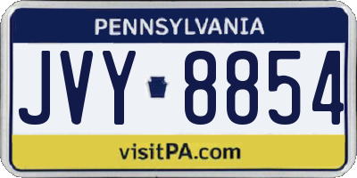 PA license plate JVY8854