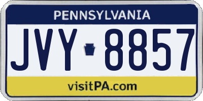 PA license plate JVY8857