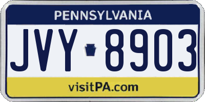 PA license plate JVY8903