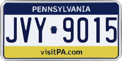 PA license plate JVY9015