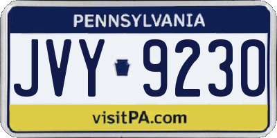 PA license plate JVY9230