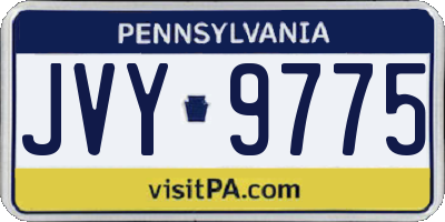 PA license plate JVY9775