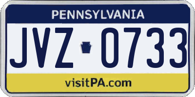 PA license plate JVZ0733
