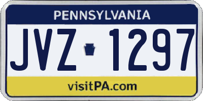 PA license plate JVZ1297