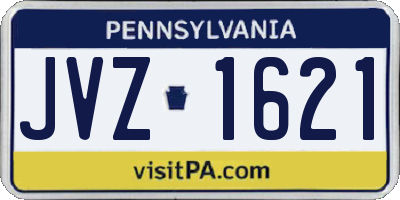 PA license plate JVZ1621