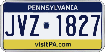 PA license plate JVZ1827