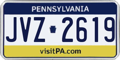 PA license plate JVZ2619