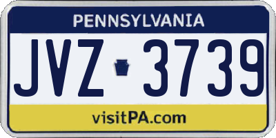 PA license plate JVZ3739