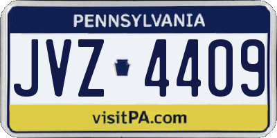 PA license plate JVZ4409