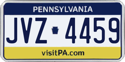 PA license plate JVZ4459