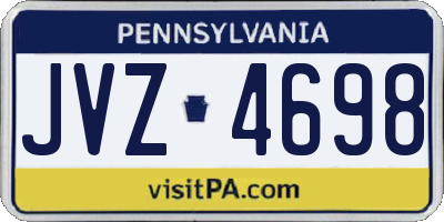 PA license plate JVZ4698