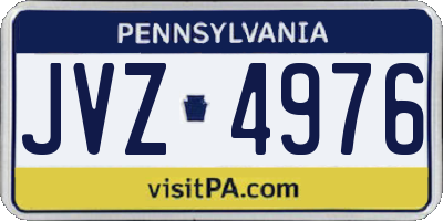 PA license plate JVZ4976