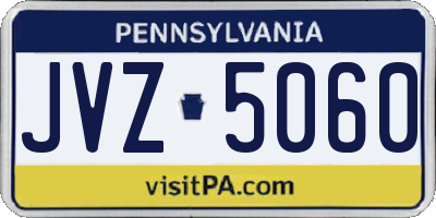 PA license plate JVZ5060