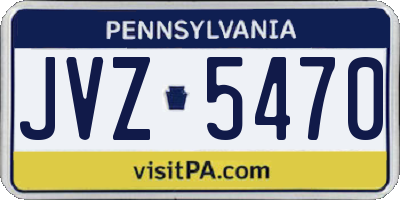 PA license plate JVZ5470