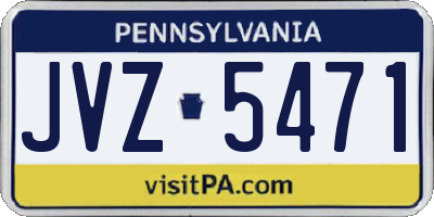 PA license plate JVZ5471
