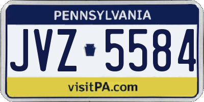 PA license plate JVZ5584