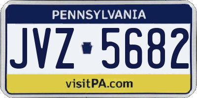PA license plate JVZ5682