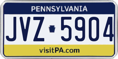 PA license plate JVZ5904