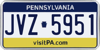 PA license plate JVZ5951