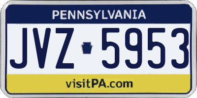 PA license plate JVZ5953