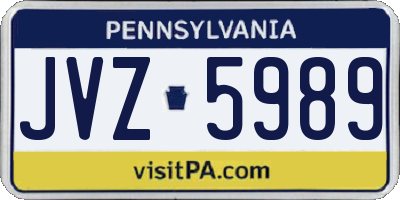 PA license plate JVZ5989