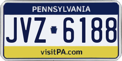 PA license plate JVZ6188