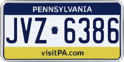 PA license plate JVZ6386