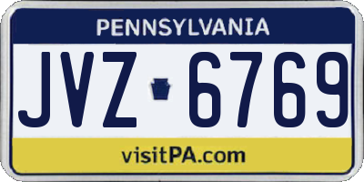 PA license plate JVZ6769
