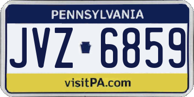 PA license plate JVZ6859