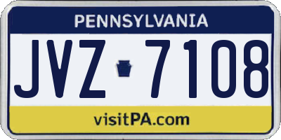 PA license plate JVZ7108