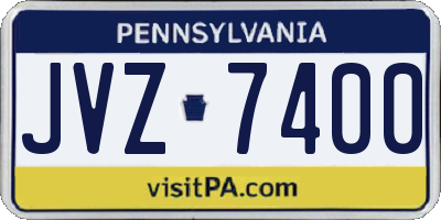 PA license plate JVZ7400