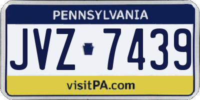 PA license plate JVZ7439